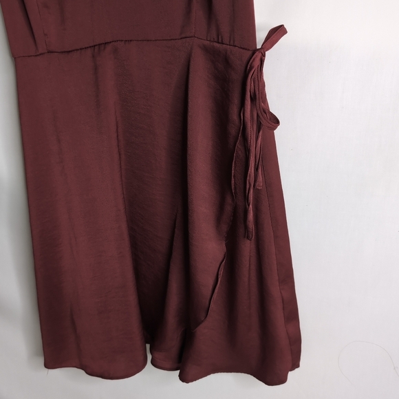 Garage Satin Wrap Dress with Adjustable Straps, Size M - Picture 3 of 6